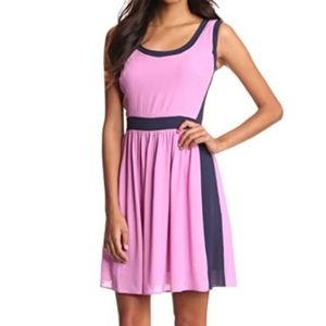 LILLY PULITZER Irene Lilac Navy Trim Rayon Scoop